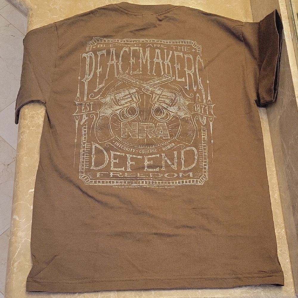 NRA Brown Short Sleeve Men's Tee,  M - Picture 6 of 12